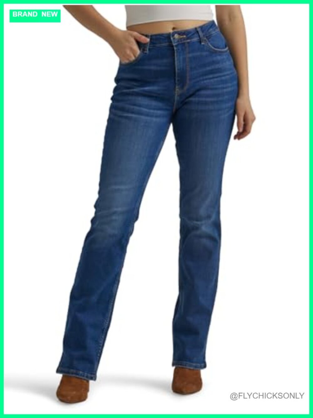 Wrangler Women's High Rise Bold Boot Jeans Boot Cut Stretch Denim